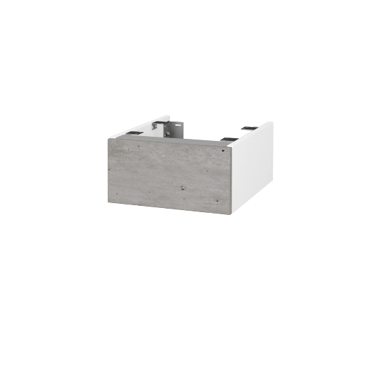 Doplňková skříňka pod desku DSD SZZ 40 (výška 20 cm)  - N01 Bílá lesk - D01 Beton - Ne