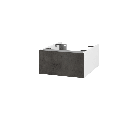 DSD SZZ 40 Unterschrank für Waschtischplatte (Höhe 20 cm)  - N01 Weiß Hochglanz - D16 Dark Beton - Nein