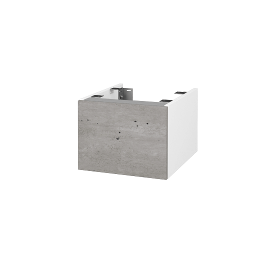 DSD SZZ1 40 Unterschrank für Waschtischplatte (Höhe 30 cm)  - N01 Weiß Hochglanz - D01 Beton - Nein