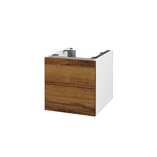 DSD SZZ2 40 Unterschrank für Waschtischplatte (Höhe 40 cm)  - N01 Weiß Hochglanz - D27 Cognac - Nein