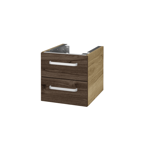 Unterschrank für Waschtischplatte DSD SZZ2 40 (Höhe 40 cm)  - D26 Ontario - Griff T01 - D25 Teak - Nein