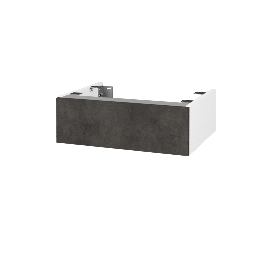 DSD SZZ 60 Unterschrank für Waschtischplatte (Höhe 20 cm)  - N01 Weiß Hochglanz - D16 Dark Beton - Nein