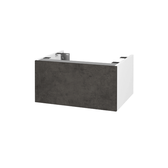 DSD SZZ1 60 Unterschrank für Waschtischplatte (Höhe 30 cm)  - N01 Weiß Hochglanz - D16 Dark Beton - Nein