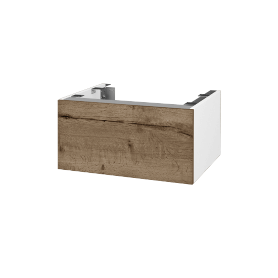 DSD SZZ1 60 Unterschrank für Waschtischplatte (Höhe 30 cm)  - N01 Weiß Hochglanz - D21 Tobacco - Nein
