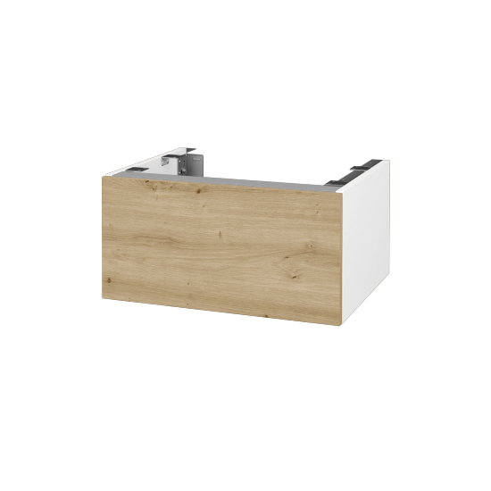 DSD SZZ1 60 Unterschrank für Waschtischplatte (Höhe 30 cm)  - N01 Weiß Hochglanz - D22 Caramel - Nein