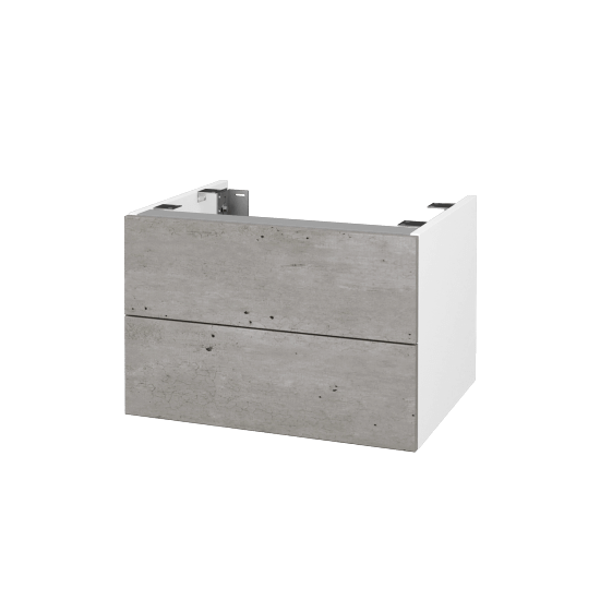 DSD SZZ2 60 Unterschrank für Waschtischplatte (Höhe 40 cm)  - N01 Weiß Hochglanz - D01 Beton - Nein