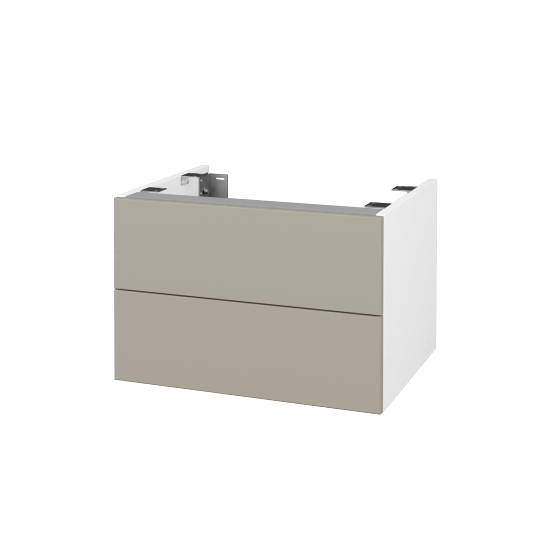 DSD SZZ2 60 Unterschrank für Waschtischplatte (Höhe 40 cm)  - N01 Weiß Hochglanz - L04 Taupe Lack Hochglanz - Nein