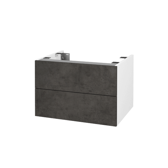 DSD SZZ2 60 Unterschrank für Waschtischplatte (Höhe 40 cm)  - N01 Weiß Hochglanz - D16 Dark Beton - Nein