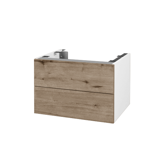 DSD SZZ2 60 Unterschrank für Waschtischplatte (Höhe 40 cm)  - N01 Weiß Hochglanz - D23 Herkules - Nein