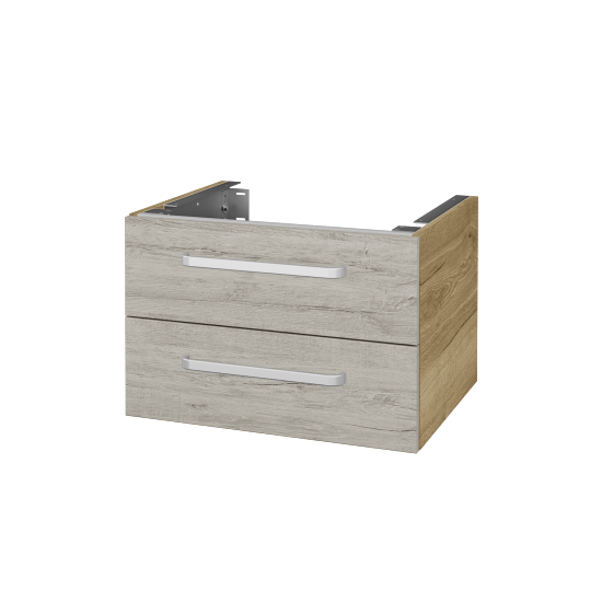 Unterschrank für Waschtischplatte DSD SZZ2 60 (Höhe 40 cm)  - D26 Ontario - Griff T01 - D05 Oregon - Nein