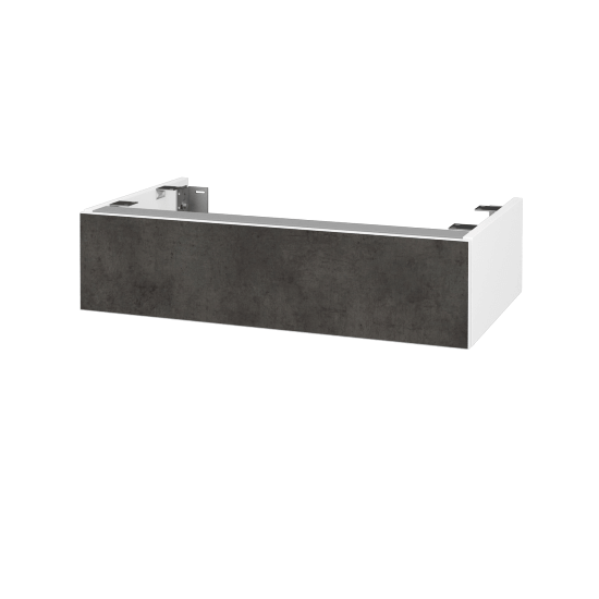DSD SZZ 80 Unterschrank für Waschtischplatten (Höhe 20 cm)  - N01 Weiß Hochglanz - D16 Dark Beton - Nein