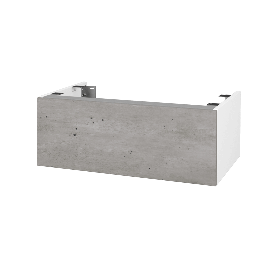 DSD SZZ1 80 Unterschrank für Waschtischplatte (Höhe 30 cm)  - N01 Weiß Hochglanz - D01 Beton - Nein