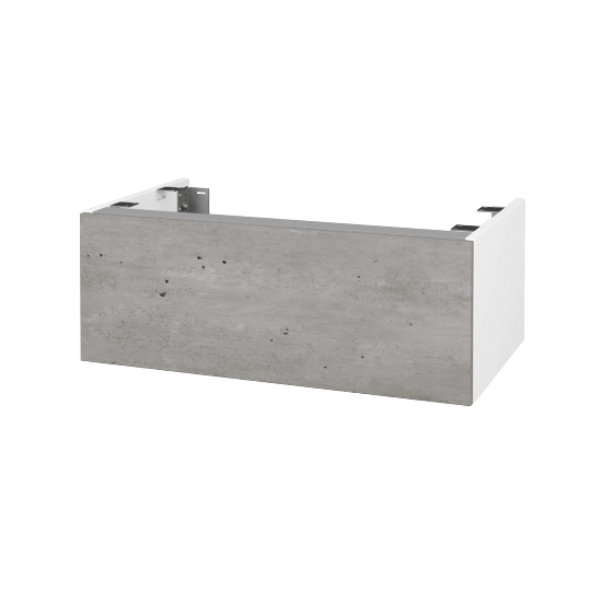 Doplňková skříňka pod desku DSD SZZ1 80 (výška 30 cm)  - N01 Bílá lesk - D01 Beton - Ne