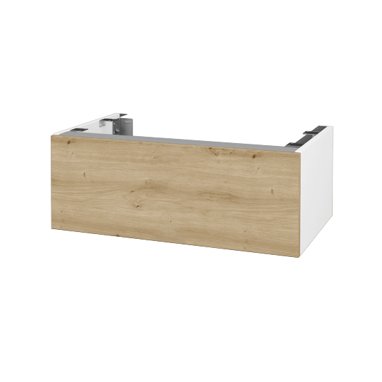 DSD SZZ1 80 Unterschrank für Waschtischplatte (Höhe 30 cm)  - N01 Weiß Hochglanz - D22 Caramel - Nein