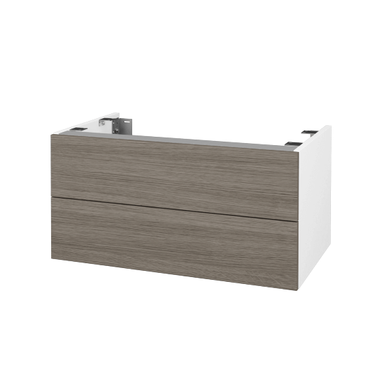 DSD SZZ2 80 Unterschrank für Waschtischplatte (Höhe 40 cm)  - N01 Weiß Hochglanz - D03 Cafe - Nein