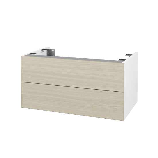 Doplňková skříňka pod desku DSD SZZ2 80 (výška 40 cm)  - N01 Bílá lesk - D04 Dub - Ne