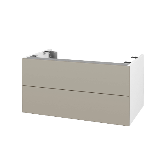 DSD SZZ2 80 Unterschrank für Waschtischplatte (Höhe 40 cm)  - N01 Weiß Hochglanz - L04 Taupe Lack Hochglanz - Nein
