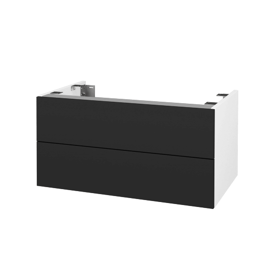DSD SZZ2 80 Unterschrank für Waschtischplatte (Höhe 40 cm)  - N01 Weiß Hochglanz - L03 Grau Metallic Lack Hochglanz - Nein