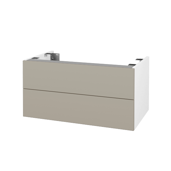 DSD SZZ2 80 Unterschrank für Waschtischplatte (Höhe 40 cm)  - N01 Weiß Hochglanz - M05 Beige Lack Matt - Nein