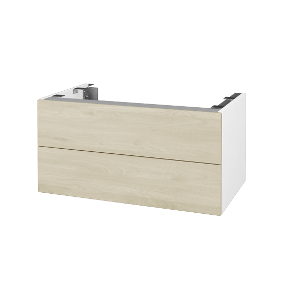 DSD SZZ2 80 Unterschrank für Waschtischplatte (Höhe 40 cm)  - N01 Weiß Hochglanz - D24 Ohio - Nein