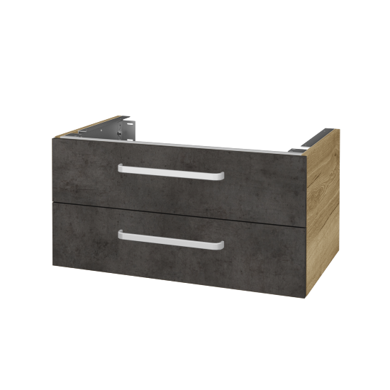 Unterschrank für Waschtischplatte DSD SZZ2 80 (Höhe 40 cm)  - D26 Ontario - Griff T01 - D16 Dark Beton - Nein