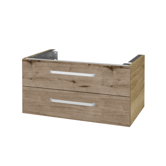 Unterschrank für Waschtischplatte DSD SZZ2 80 (Höhe 40 cm)  - D26 Ontario - Griff T01 - D23 Eiche Herkules - Nein