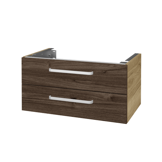 Unterschrank für Waschtischplatte DSD SZZ2 80 (Höhe 40 cm)  - D26 Ontario - Griff T01 - D25 Teak - Nein