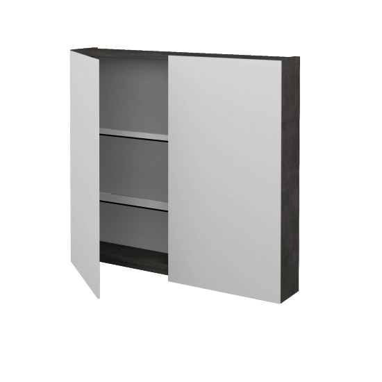 Badezimmer Spiegelschrank AMBIENTE GA2E 80  - D16 Dark Beton