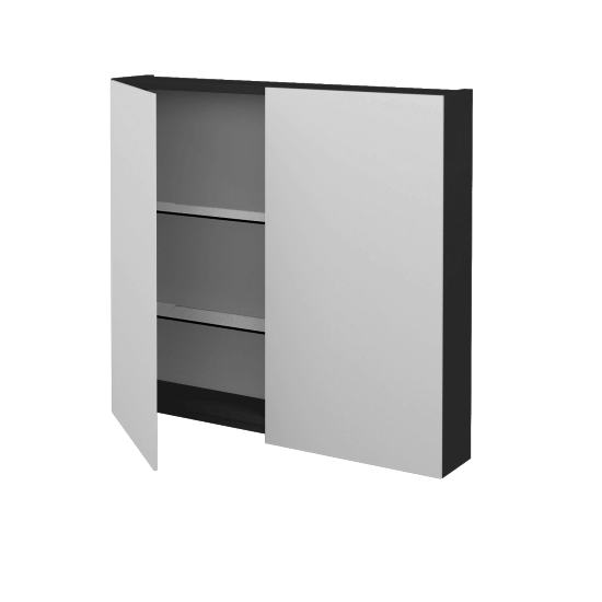 Badezimmer Spiegelschrank AMBIENTE GA2E 80  - N03 Graphite