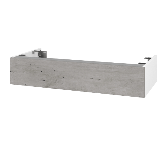 Doplňková skříňka pod desku DSD SZZ 100 (výška 20 cm)  - N01 Bílá lesk - D01 Beton - Ne