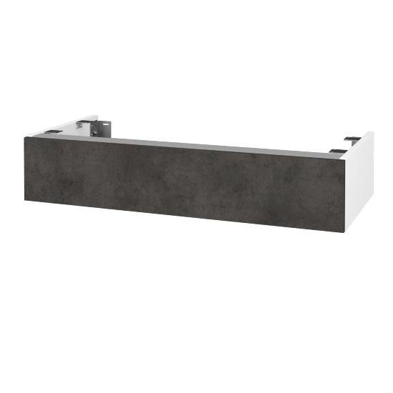 DSD SZZ 100 Unterschrank für Waschtischplatte (Höhe 20 cm)  - N01 Weiß Hochglanz - D16 Dark Beton - Nein