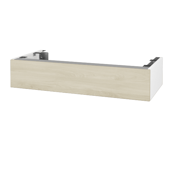 DSD SZZ 100 Unterschrank für Waschtischplatte (Höhe 20 cm)  - N01 Weiß Hochglanz - D24 Ohio - Nein