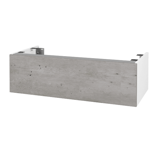 DSD SZZ1 100 Unterschrank für Waschtischplatte (Höhe 30 cm)  - N01 Weiß Hochglanz - D01 Beton - Nein