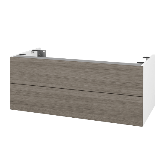 DSD SZZ2 100 Unterschrank für Waschtischplatte (Höhe 40 cm)  - N01 Weiß Hochglanz - D03 Cafe - Nein