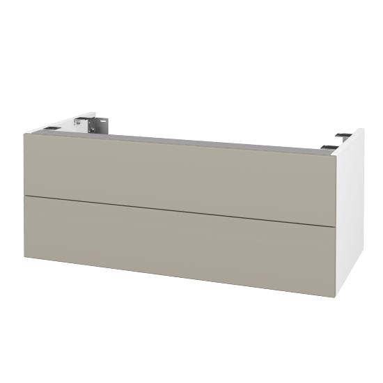 DSD SZZ2 100 Unterschrank für Waschtischplatte (Höhe 40 cm)  - N01 Weiß Hochglanz - L04 Taupe Lack Hochglanz - Nein