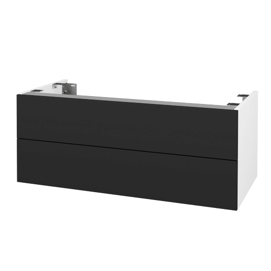 DSD SZZ2 100 Unterschrank für Waschtischplatte (Höhe 40 cm)  - N01 Weiß Hochglanz - L03 Grau Metallic Lack Hochglanz - Nein