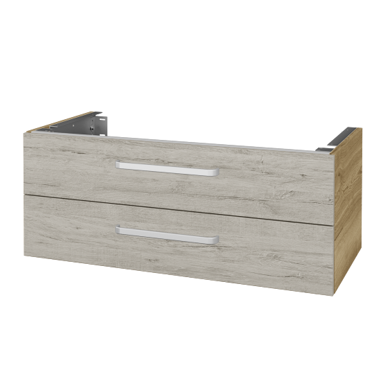 Unterschrank für Waschtischplatte DSD SZZ2 100 (Höhe 40 cm)  - D26 Ontario - Griff T01 - D05 Oregon - Nein