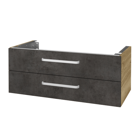 Unterschrank für Waschtischplatte DSD SZZ2 100 (Höhe 40 cm)  - D26 Ontario - Griff T01 - D16 Dark Beton - Nein