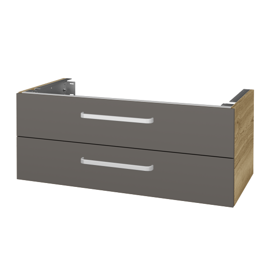 Unterschrank für Waschtischplatte DSD SZZ2 100 (Höhe 40 cm)  - D26 Ontario - Griff T01 - N06 Lava - Nein