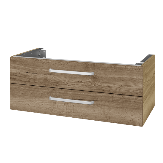 Unterschrank für Waschtischplatte DSD SZZ2 100 (Höhe 40 cm)  - D26 Ontario - Griff T01 - D21 Tobacco - Nein