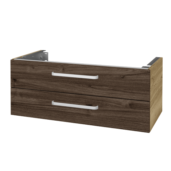 Unterschrank für Waschtischplatte DSD SZZ2 100 (Höhe 40 cm)  - D26 Ontario - Griff T01 - D25 Teak - Nein