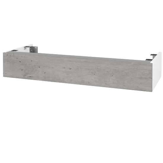 Doplňková skříňka pod desku DSD SZZ 120 (výška 20 cm)  - N01 Bílá lesk - D01 Beton - Ne