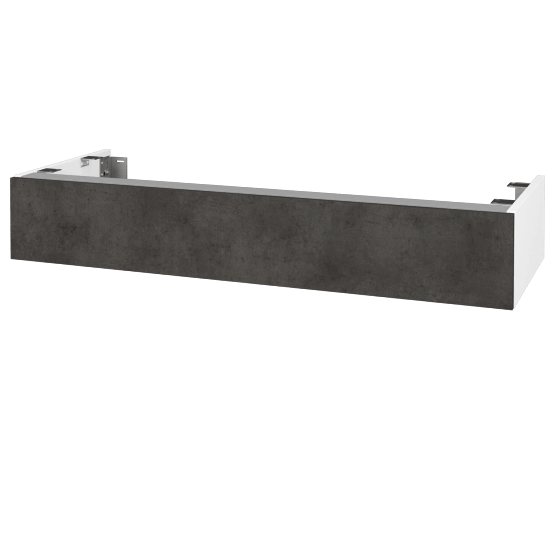 DSD SZZ 120 Unterschrank für Waschtischplatte (Höhe 20 cm)  - N01 Weiß Hochglanz - D16 Dark Beton - Nein