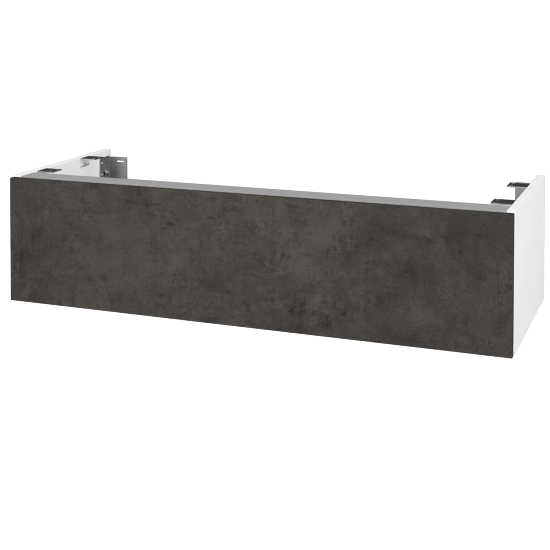 DSD SZZ1 120 Unterschrank für Waschtischplatte (Höhe 30 cm)  - N01 Weiß Hochglanz - D16 Dark Beton - Nein