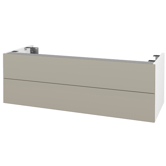 Doplňková skříňka pod desku DSD SZZ2 120 (výška 40 cm)  - N01 Bílá lesk - M05 Béžová mat - Ne