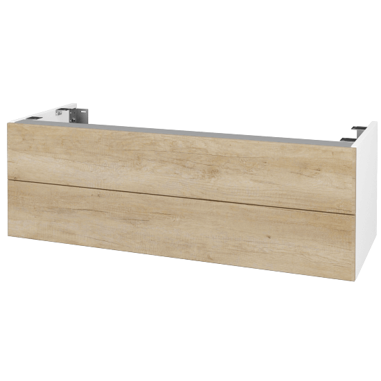 Doplňková skříňka pod desku DSD SZZ2 120 (výška 40 cm)  - N01 Bílá lesk - D15 Nebraska - Ne