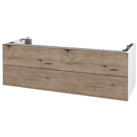 DSD SZZ2 120 Unterschrank für Waschtischplatte (Höhe 40 cm)  - N01 Weiß Hochglanz - D23 Herkules - Nein