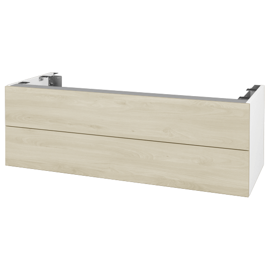 DSD SZZ2 120 Unterschrank für Waschtischplatte (Höhe 40 cm)  - N01 Weiß Hochglanz - D24 Ohio - Nein