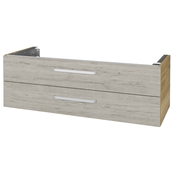 Unterschrank für Waschtischplatte DSD SZZ2 120 (Höhe 40 cm)  - D26 Ontario - Griff T01 - D05 Oregon - Nein