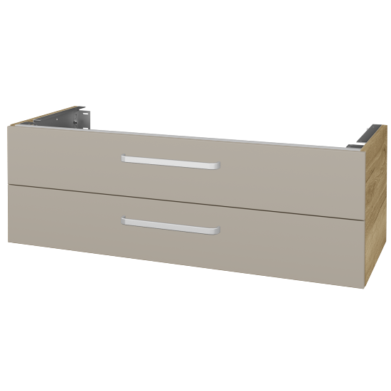 Unterschrank für Waschtischplatte DSD SZZ2 120 (Höhe 40 cm)  - D26 Ontario - Griff T01 - L04 Taupe Lack Hochglanz - Nein